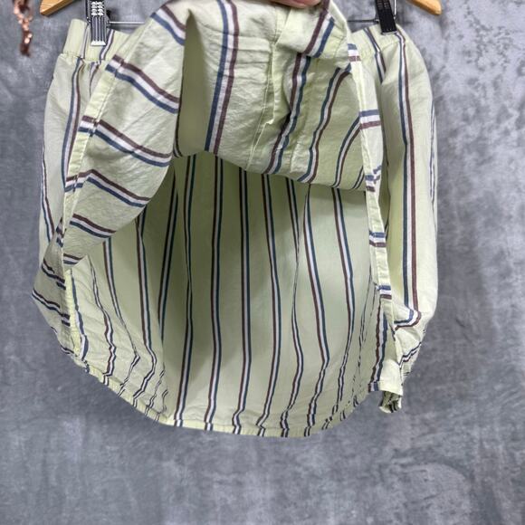 Anthropologie Strapless Crop Boxer Top and Skirt Set XL Green Striped Beachy - Picture 12 of 16